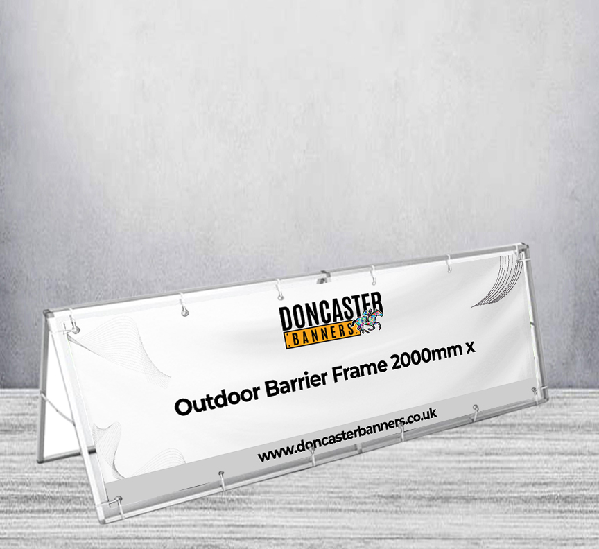 Outdoor Barrier Frame 2000mm x 1000mm (With Banner)